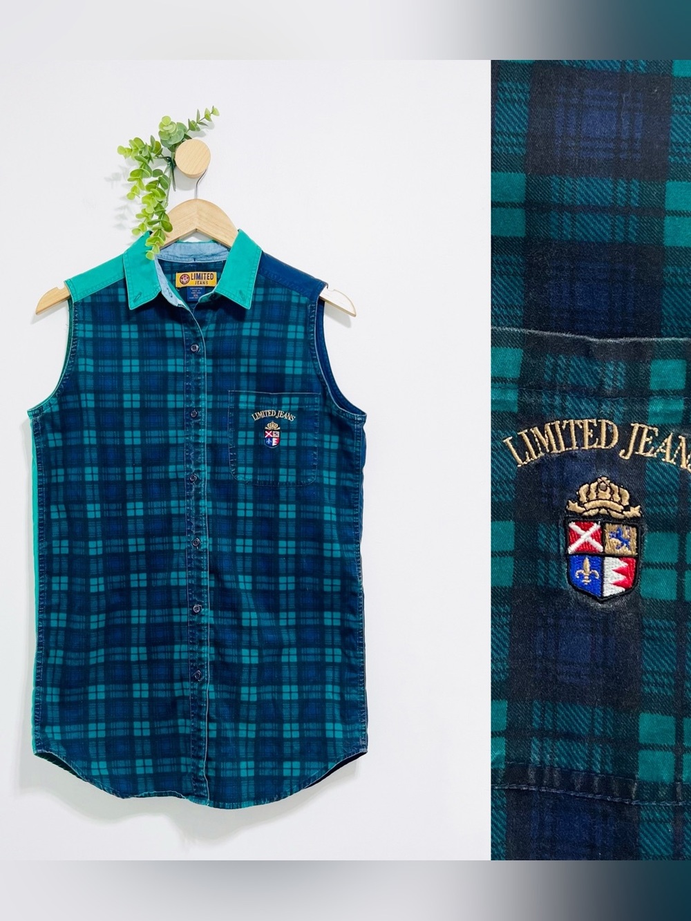 Vintage Limited Jeans Grunge Y2K Cabin Core Plaid Vest Shirt